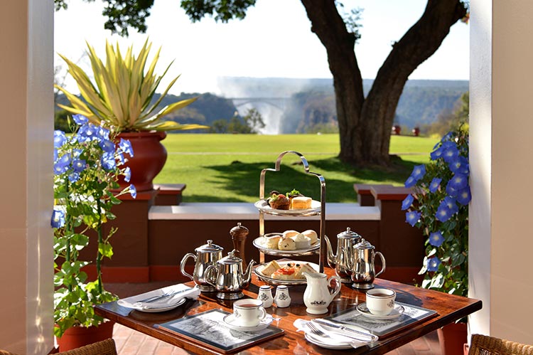 High tea at the Victoria Falls Hotel